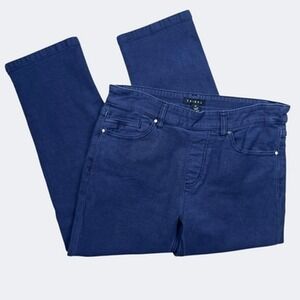 Tribal Jeans Women 6P Blue Navy Straight Leg Stretch Twill Pull On Casual Capris